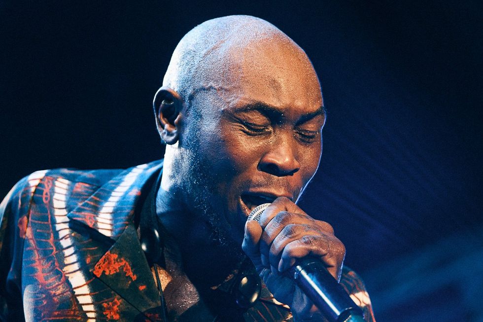 Seun Kuti live at Brooklyn's Prospect Park bandshell as part of BRIC Celebrate Brooklyn.