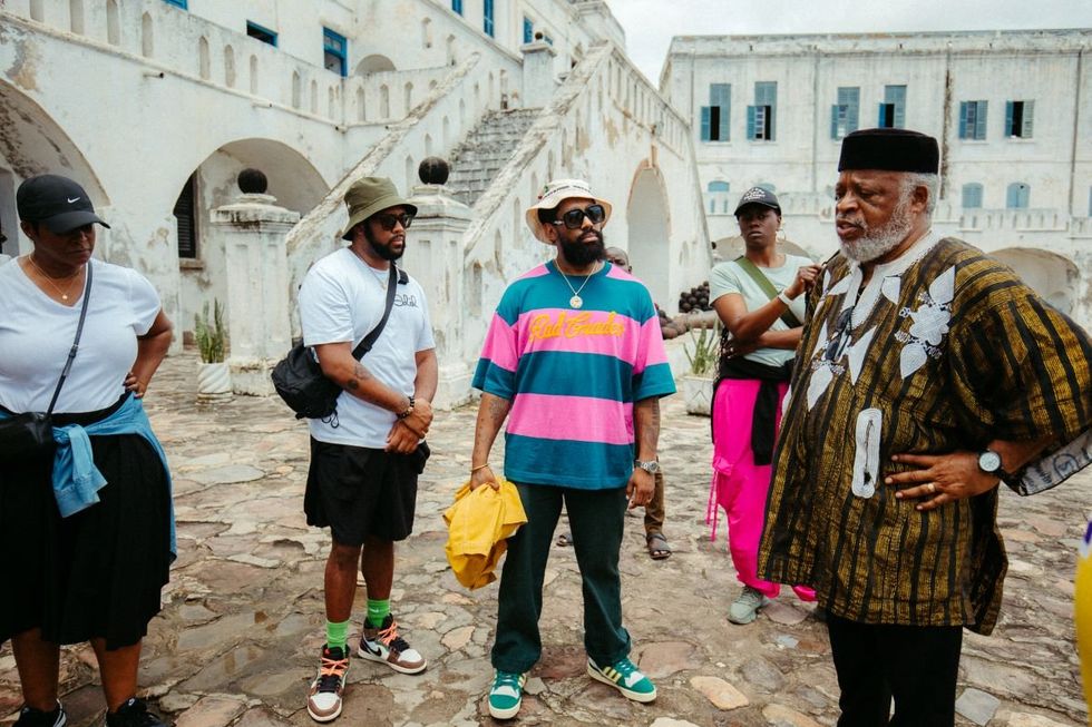 A photo of PJ Morton and his team in Accra, Ghana.