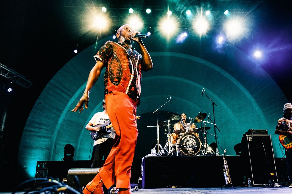 Seun Kuti live at Brooklyn's Prospect Park bandshell as part of BRIC Celebrate Brooklyn.