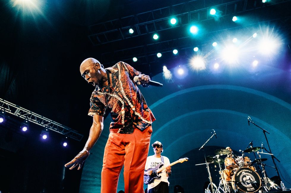 Seun Kuti live at Brooklyn's Prospect Park bandshell as part of BRIC Celebrate Brooklyn.